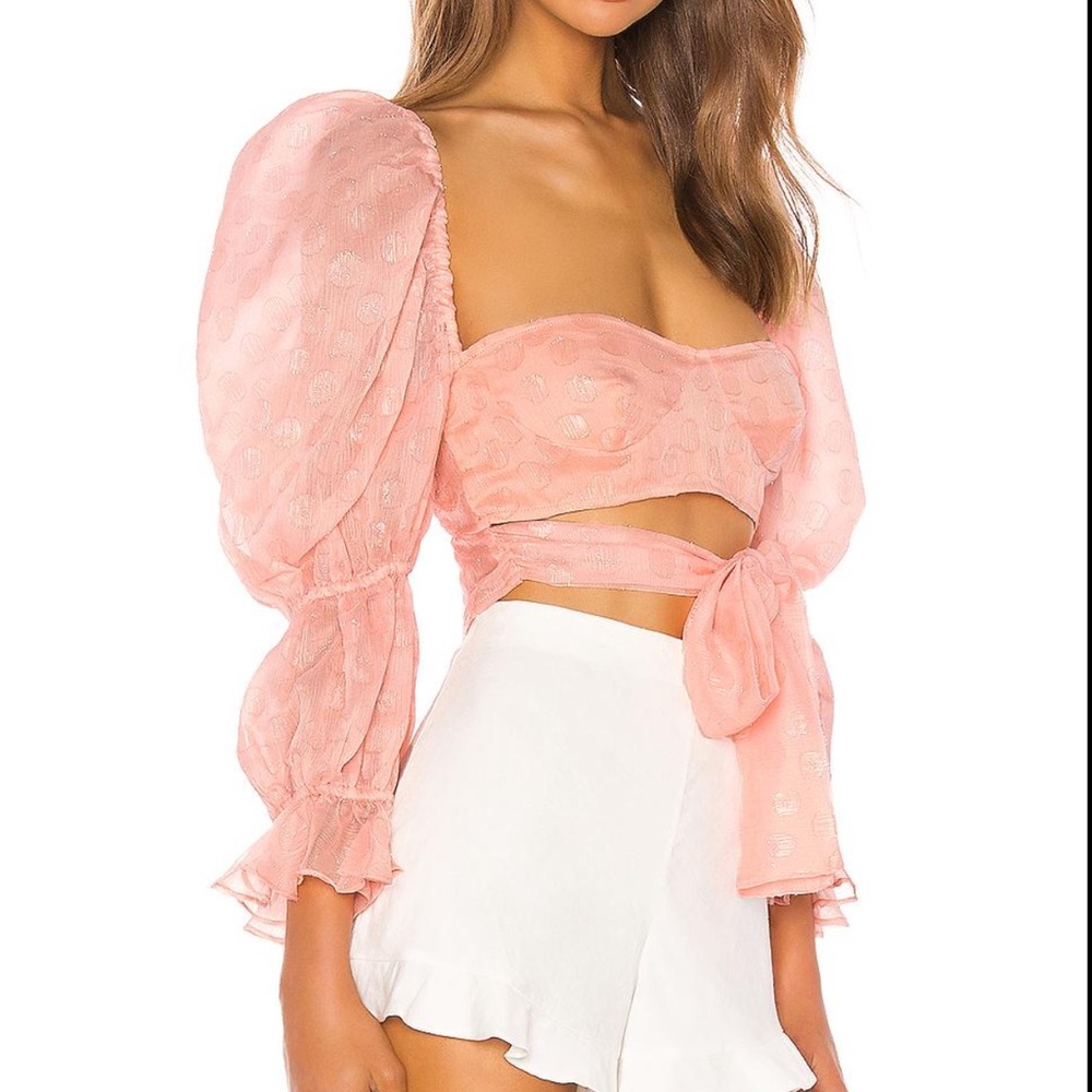 For love & lemons hamptons crop top in rose - small